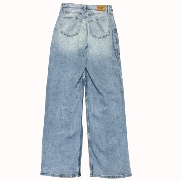 Hollister Jeans Curvy Ultra High Rise Dad Patchwork Light Wash Sz 5 Baggie Denim - Picture 2 of 16